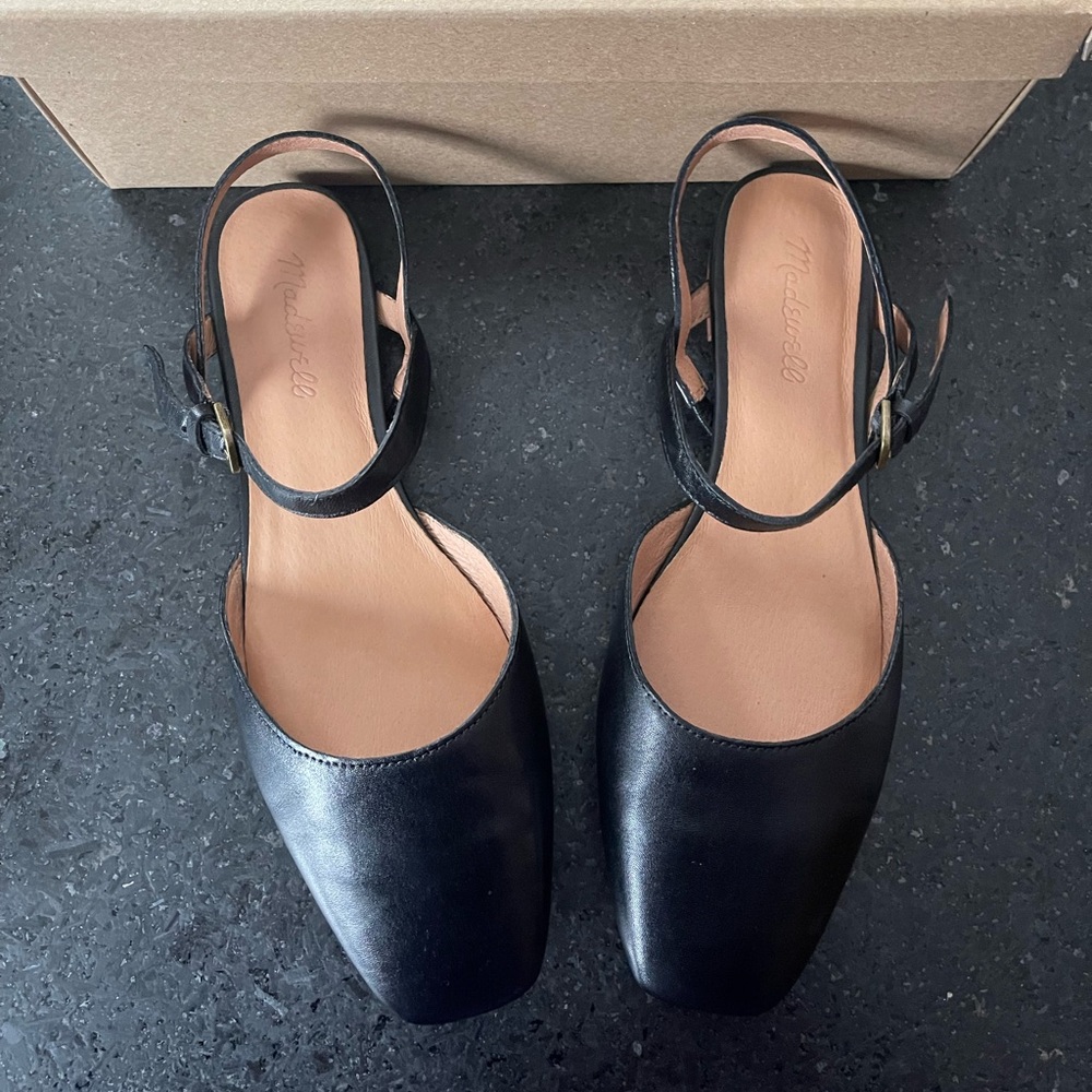 Madewell The Jeanne Slingback Flats in black - original box included
